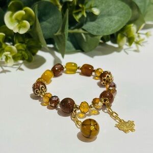 Elegant Gold and Brown Bracelet
